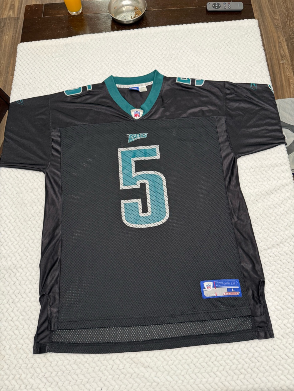 Reebok On Field DONOVAN McNABB Black PHILADELPHIA EAGLES Mens NFL Jersey Size L